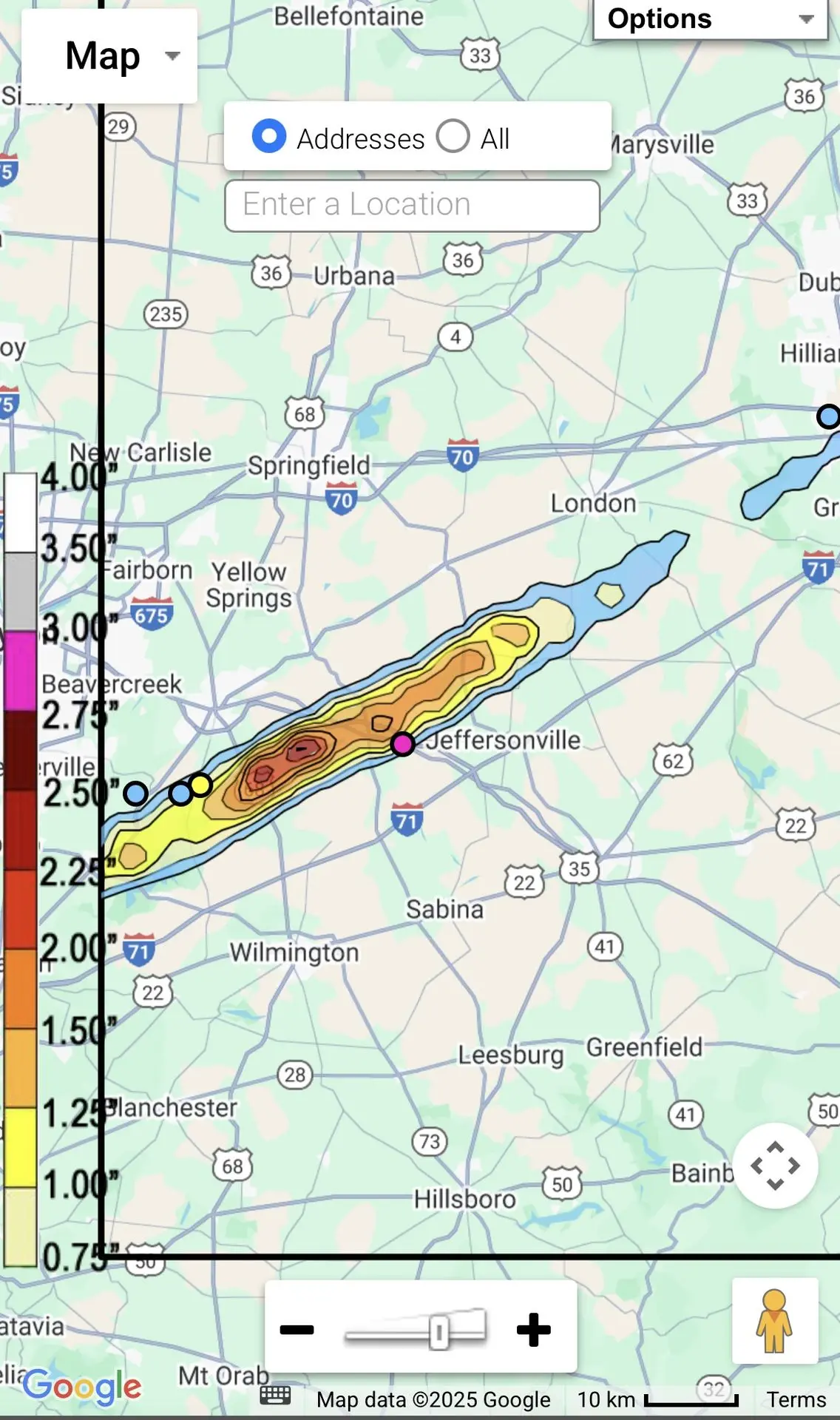 South Solon Hail Map